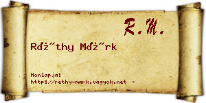 Réthy Márk névjegykártya
